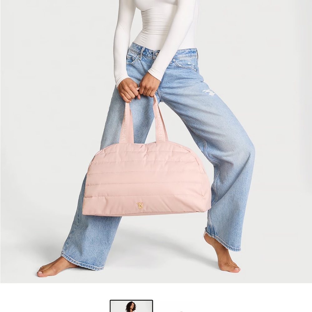 Victoria’s Secret Quilted Duffle Bag Blush Pink Women's Travel Brand New